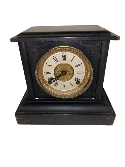 Rare Antique Welch Leno Black Mantle Clock – Unique Antiques of