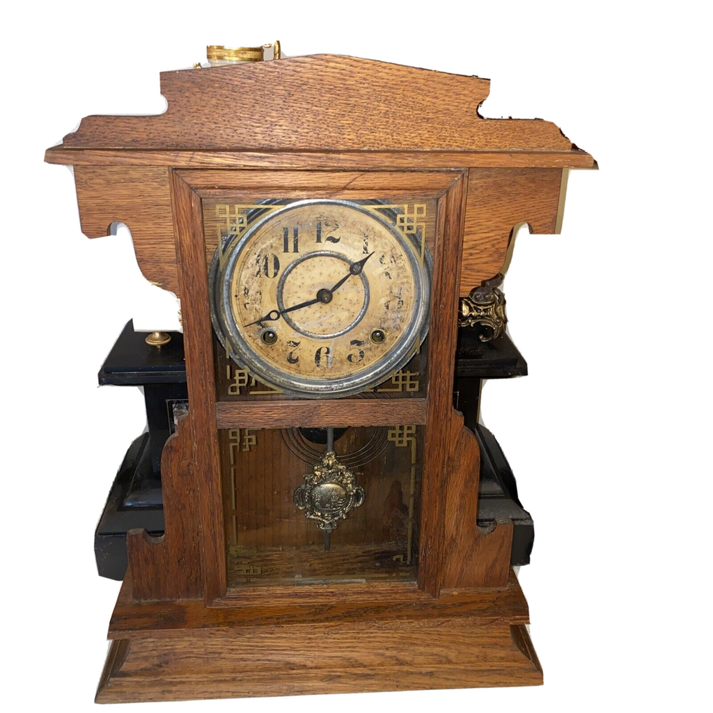 thumbnail image 2 of Antique Clock Dial By Ingraham | 5 Inch White Roman Numeral Face Clock Part 2 of 5