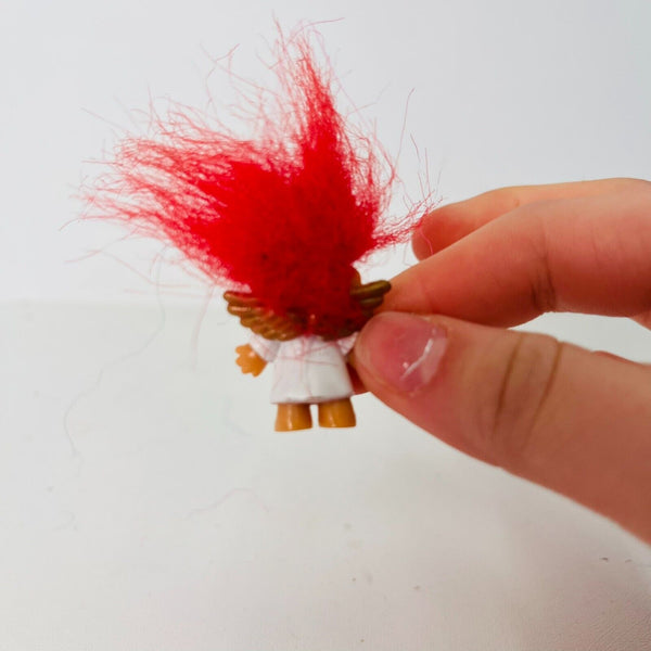 Miniature Doll Collectors Russ Berrie Gold Wings Red Hair Angel Troll ...